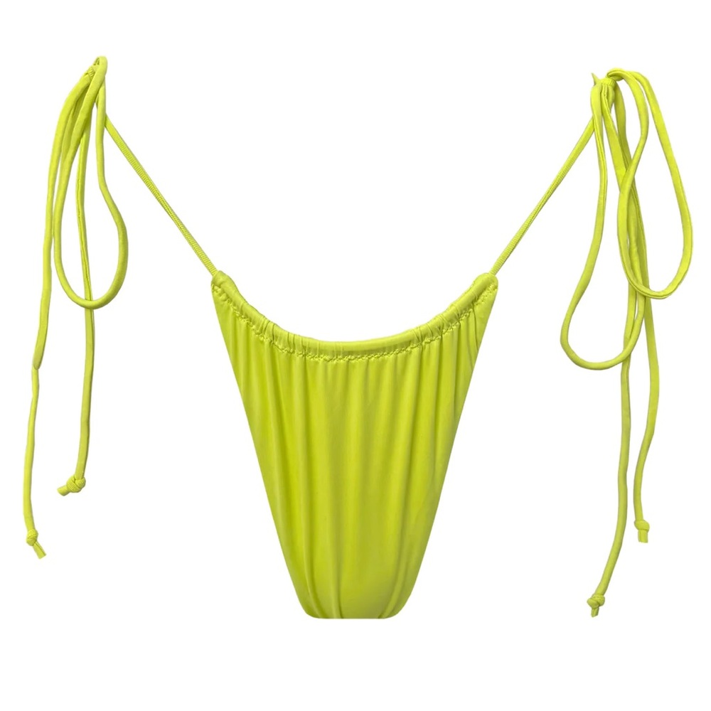 NWT Slate Swim Court String Bikini Bottom Chartreuse XL